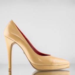 LEATHER PLATFORM PUMPS